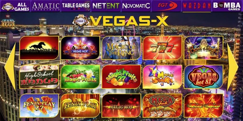 VEGAS-X Online Casino screenshot