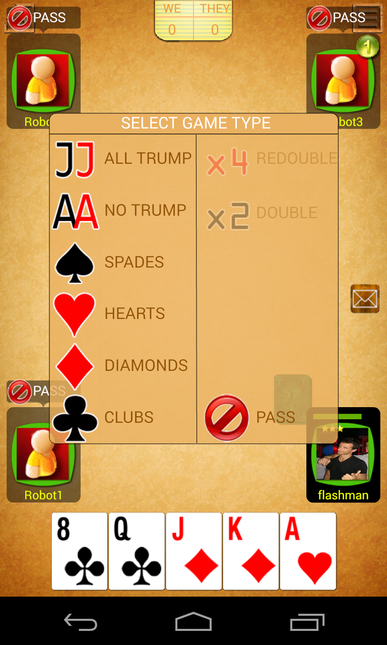 Belot online (Bridge-Belote) screenshot